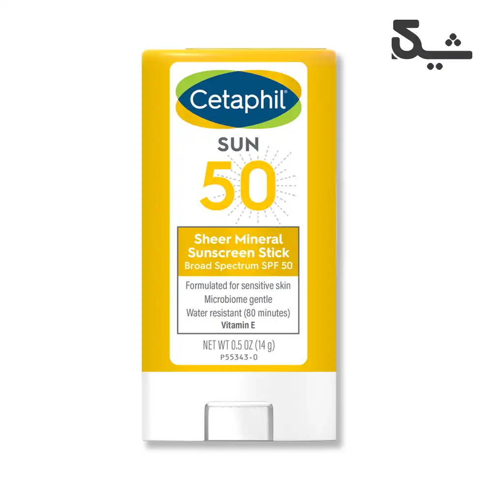 استیک ضد آفتاب بی رنگ ستافیل مدل Cetaphil Sheer Mineral Sunscreen Stick Broad Spectrum SPF 50 وزن 14 گرم